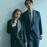 [Unisex] Denim-like Design Tailored Jacket (BLACK)