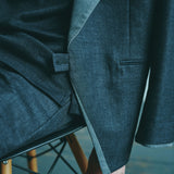 [Unisex] Denim-like Design Tailored Jacket (BLACK)