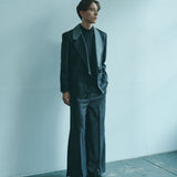 [Unisex] Denim-like Design Wide Pants (BLACK)