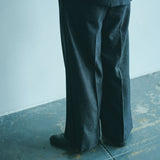 [Unisex] Denim-like Design Wide Pants (BLACK)