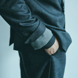 [Unisex] Denim-like Design Tailored Jacket (BLACK)