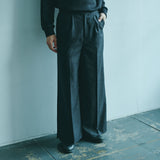 [Unisex] Denim-like Design Wide Pants (BLACK)