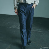 [Unisex] Denim-like Side Stripe Tapered Slacks (INDIGO)