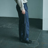 [Unisex] Denim-like Side Stripe Tapered Slacks (INDIGO)