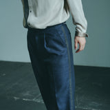 [Unisex] Denim-like Side Stripe Tapered Slacks (INDIGO)