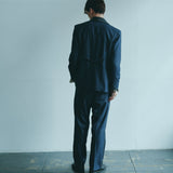 [Unisex] Denim-like Side Stripe Tapered Slacks (INDIGO)