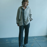 [Unisex] Denim-like Side Stripe Tapered Slacks (INDIGO)