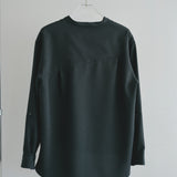 [Unisex] Linen-like Roll-up Skipper Shirt (DARK GRAY)