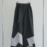 [Unisex] Print Accent Stretch Straight Pants (DARK GRAY)