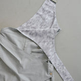 One-Shoulder Drape Twill Pants (LIGHT GRAY)