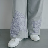[Unisex] Print Accent Stretch Straight Pants (LIGHT GRAY)