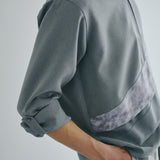 [Unisex] Linen-look Roll Up Skipper Shirt (LIGHT GRAY)