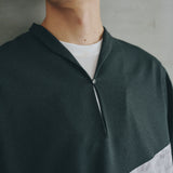 [Unisex] Linen-like Roll-up Skipper Shirt (DARK GRAY)