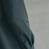 [Unisex] Linen-like Roll-up Skipper Shirt (DARK GRAY)