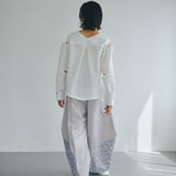 Sleeve Cutting Design Blouse (WHITE)