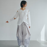 Sleeve Cutting Design Blouse (GRAY)