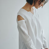 Sleeve Cutting Design Blouse (WHITE)