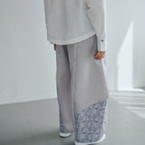 [Unisex] Design Satin Work Pants (ICE GRAY)