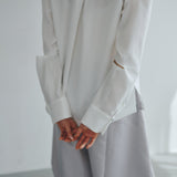 Sleeve Cutting Design Blouse (GRAY)