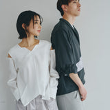 Sleeve Cutting Design Blouse (WHITE)