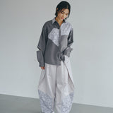 [Unisex] Design Satin Work Pants (ICE GRAY)