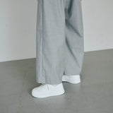 One-Shoulder Drape Twill Pants (LIGHT GRAY)