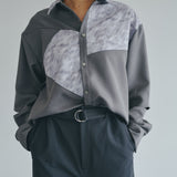[Unisex] Print Accent Stretch Straight Pants (DARK GRAY)