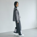 Sleeve Cutting Design Blouse (GRAY)