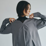 Sleeve Cutting Design Blouse (GRAY)