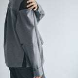 Sleeve Cutting Design Blouse (GRAY)