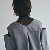 Sleeve Cutting Design Blouse (GRAY)