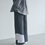 [Unisex] Print Accent Stretch Straight Pants (DARK GRAY)