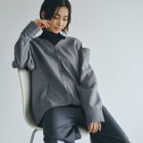 Sleeve Cutting Design Blouse (GRAY)