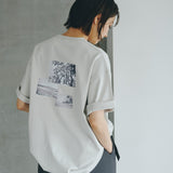 [Unisex] Photo Design Oversize T-Shirts (ICE GRAY)