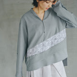 [Unisex] Linen-like Roll-up Skipper Shirt (DARK GRAY)