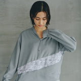 [Unisex] Linen-look Roll Up Skipper Shirt (LIGHT GRAY)
