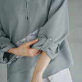 [Unisex] Linen-like Roll-up Skipper Shirt (DARK GRAY)