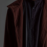 [Unisex] Curved Cut Wool Coat (BROWN)