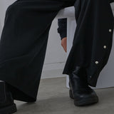 [Unisex] Side Slit Warm Pants (BLACK)