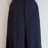 [Unisex] Shine Tucked Design Pants (NAVY)