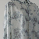 [Unisex] Design Sleeve Printed Shirt (BLUE-GRAY)
