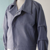[Unisex] Design Sleeve Riders Jacket (SAXE BLUE)