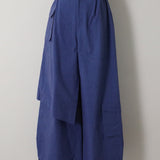 [Unisex] Layered Cotton Cargo Pants (SAXE BLUE)