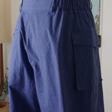 [Unisex] Layered Cotton Cargo Pants (SAXE BLUE)