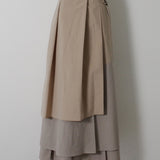 Asymmetric Multi-Layered Skirt (BEIGE)