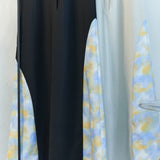 Asymmetric Printed Hem Dress (BLACK)