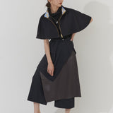 Matte Satin Short Cape (BLACK)